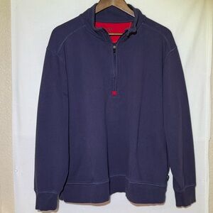 Big Men's Navy Half-Zip Sweater 3X Tomboy X 1/4 Zip Pullover Long Sleeve